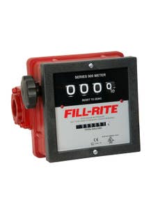 Débitmètre de transfert mécanique de carburant Fill-Rite 901C de 1 po pour essence diesel et plus encore. Mesures en gallons américains.