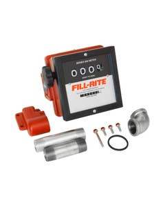Fill-Rite 901CMK4200 1 inch fuel transfer flow meter & flange kit to attach to FR300V Series pumps. Measures in gallons