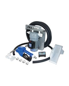 Fill-Rite DF120CAN520-LBSPM 120V AC 8 GPM DEF transfer pump with tote bracket auto nozzle and flow meter.