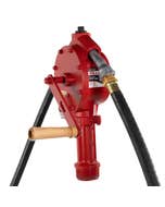 Fill-Rite FR112 manual hand-operated fuel transfer pump for diesel gasoline oils and more. Left side view.