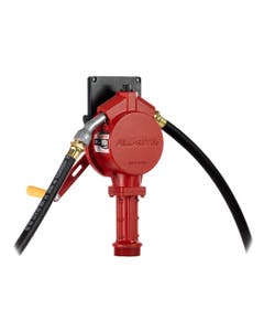 Rotary Hand-Operated Fuel Transfer Pump with Gallon Counter & Nozzle Spout