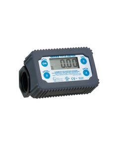 Fill-Rite TT10P 1 inch chemical transfer flow meter for measuring water chemicals DEF and more. Side view